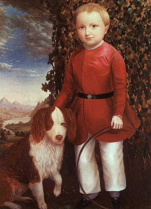 Joseph Whiting Stock Portrait of a Boy with a Dog